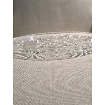 Anchor Hocking Crystal 11 Inch Round Decorative Platter - Star of David Pattern - Thumbnail 3