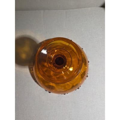 Vtg MCM Indiana Glass Amber Teardrop Pedestal Fruit Compote Bowl Candy Dish 8" - Thumbnail 4
