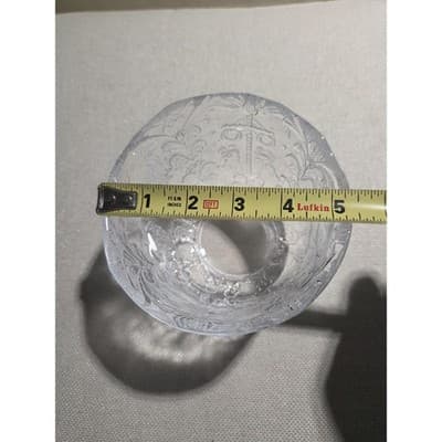 Vintage Kosta Boda Rhapsody Art Glass Bowl Sweden Kjell Engman Folklore Crystal - Thumbnail 6