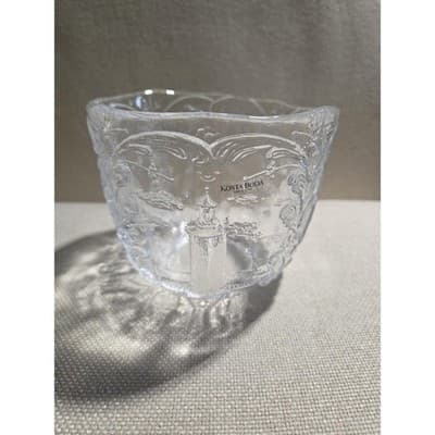 Vintage Kosta Boda Rhapsody Art Glass Bowl Sweden Kjell Engman Folklore Crystal - Thumbnail 7