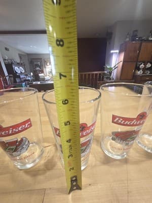 4 Vintage 1999 Budweiser Cleveland Browns Stadium Inaugural Season Beer Glasses - Thumbnail 4