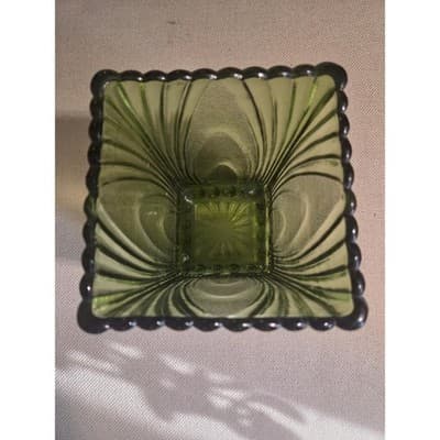 Vintage Helena Tynell Riihimaen Lasi Glass Vase Olive Green Finland MCM 6.5" - Thumbnail 2