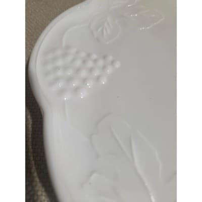Vintage Indiana Glass Colony Harvest White Milk Glass Snack Set of 3 - Thumbnail 3