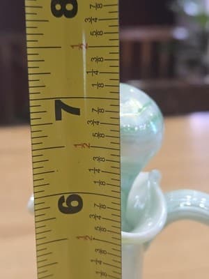 Hand Blown Seafoam Green Swirl Opalescent Cruet Pitcher 7 Inch - Thumbnail 9