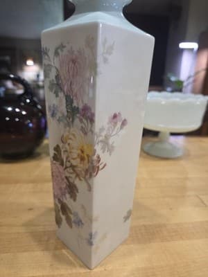 Vintage Noritake Bone China 9.5" Square Floral Vase Nippon Toki Kaisha - Thumbnail 3