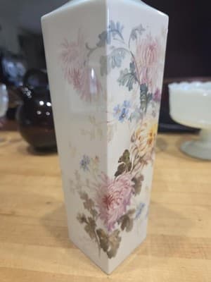 Vintage Noritake Bone China 9.5" Square Floral Vase Nippon Toki Kaisha - Thumbnail 4