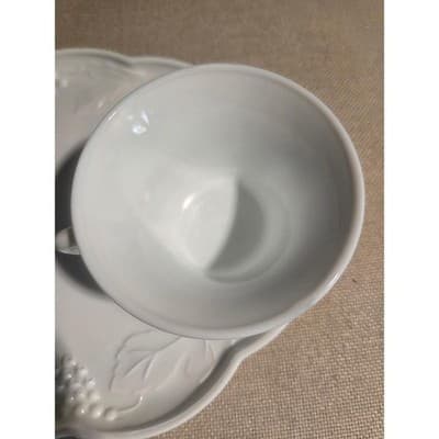 Vintage Indiana Glass Colony Harvest White Milk Glass Snack Set of 3 [COPY] - Thumbnail 6