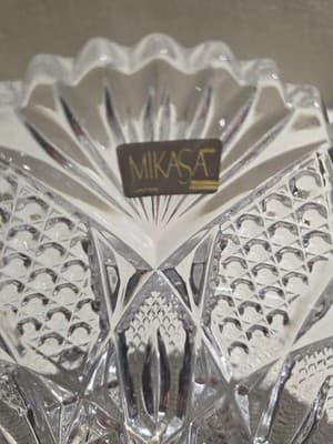 Mikasa Clear Cut Crystal Decorative Bowl with Glossy Finish, Round Shape, Japan - Thumbnail 4