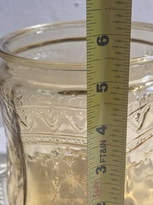 Vintage 1930s Federal Glass Madrid Amber Cookie Jar Base Only Read Description - Thumbnail 4