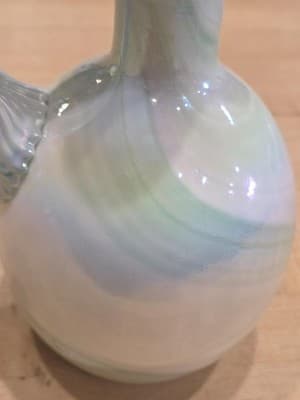 Hand Blown Seafoam Green Swirl Opalescent Cruet Pitcher 7 Inch - Thumbnail 7