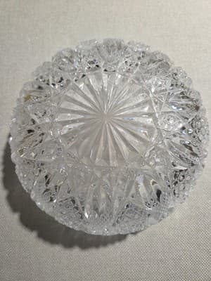 Mikasa Clear Cut Crystal Decorative Bowl with Glossy Finish, Round Shape, Japan - Thumbnail 5