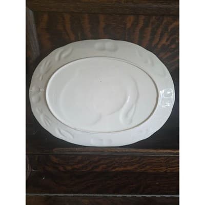 Vintage Thanksgiving Turkey Platter Large 18" Ceramic Embossed Made in Japan - Thumbnail 7