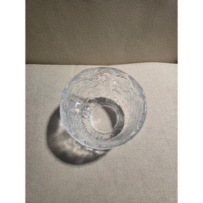 Vintage Kosta Boda Rhapsody Art Glass Bowl Sweden Kjell Engman Folklore Crystal - Thumbnail 3