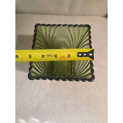 Vintage Helena Tynell Riihimaen Lasi Glass Vase Olive Green Finland MCM 6.5" - Thumbnail 4