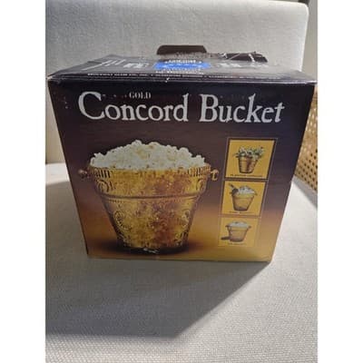 Vintage Indiana Glass Amber Moon & Stars Concord Ice Bucket Hanging Planter Box - Thumbnail 9