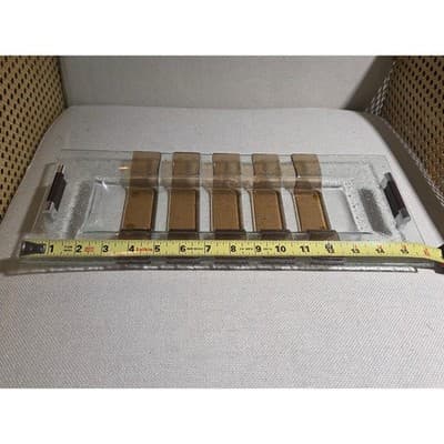 Hand Made Mid-Century Modern Clear and Bronze Textured Glass Tray 16" x 17" - Thumbnail 4