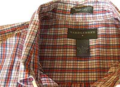 2 Size Large Saddlebred Men’s Plaid Summer Shirts Red Green Blue Yellow Spring - Thumbnail 4
