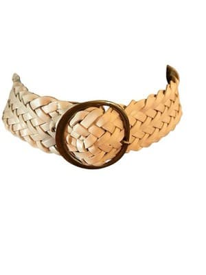 Vintage Y2K Cream Extra Wide Braided Slouch Grunge Belt Boho Prairie Peasant - Thumbnail 2