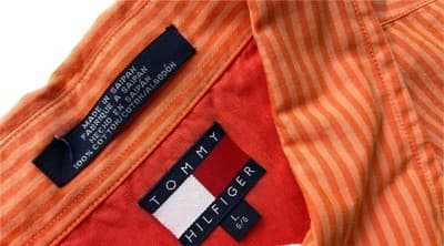 L Vintage Tommy Hilfiger Peach Coral Men’s 100% Cotton Shirt Old School Retro - Thumbnail 3