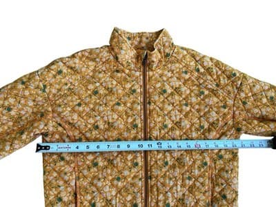 100% Cotton Quilted Women’s Jacket Floral Gold Yellow Spring Summer Cottagecore - Thumbnail 6