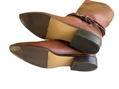 Vintage Brown Leather Equestrian Boots Women’s 8.5 Boho Prairie Slouch Coachella - Thumbnail 8