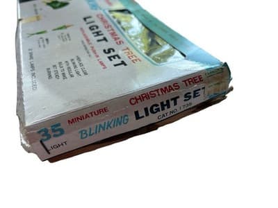 Vintage Christmas Light Set Miniature Blinking Pink Aqua Retro Strand - Thumbnail 7