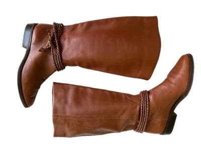 Vintage Brown Leather Equestrian Boots Women’s 8.5 Boho Prairie Slouch Coachella - Thumbnail 2