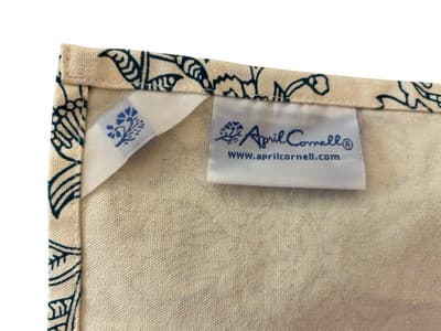 April Cornell 100% Cotton Teal Green Table Runner Beige Cream Modern Farmhouse - Thumbnail 4