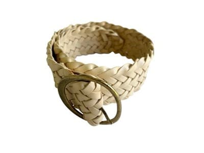 Vintage Y2K Cream Extra Wide Braided Slouch Grunge Belt Boho Prairie Peasant - Thumbnail 3