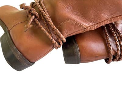 Vintage Brown Leather Equestrian Boots Women’s 8.5 Boho Prairie Slouch Coachella - Thumbnail 12