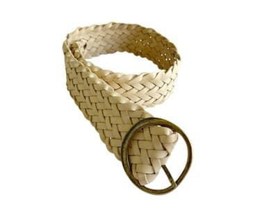 Vintage Y2K Cream Extra Wide Braided Slouch Grunge Belt Boho Prairie Peasant - Thumbnail 7