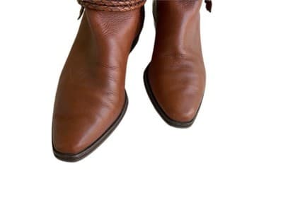 Vintage Brown Leather Equestrian Boots Women’s 8.5 Boho Prairie Slouch Coachella - Thumbnail 6