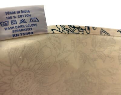 April Cornell 100% Cotton Teal Green Table Runner Beige Cream Modern Farmhouse - Thumbnail 5