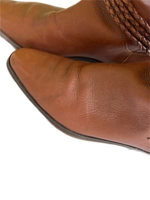 Vintage Brown Leather Equestrian Boots Women’s 8.5 Boho Prairie Slouch Coachella - Thumbnail 9