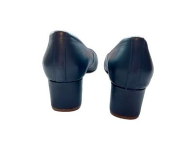 TROTTERS BLUE LEATHER MINIMALIST MARY JANE COQUETTE SHOES KITTEN HEELS 7N NARROW - Thumbnail 7