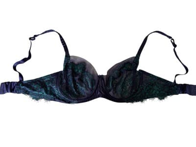 Stunning Blue & Teal Scalloped Romantic Lace Wacoal Bra 34C Lingerie Coquette - Thumbnail 2