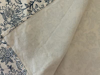 April Cornell 100% Cotton Teal Green Table Runner Beige Cream Modern Farmhouse - Thumbnail 2