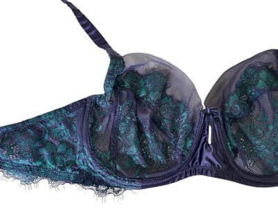 Stunning Blue & Teal Scalloped Romantic Lace Wacoal Bra 34C Lingerie Coquette - Thumbnail 6