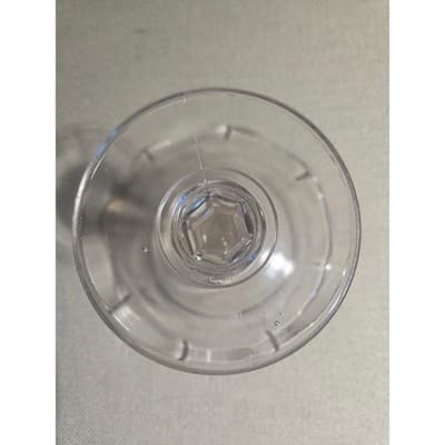 Vintage Clear Pressed Glass Footed Compote Bowl Ruffled Scalloped Edge Pedestal - Thumbnail 2