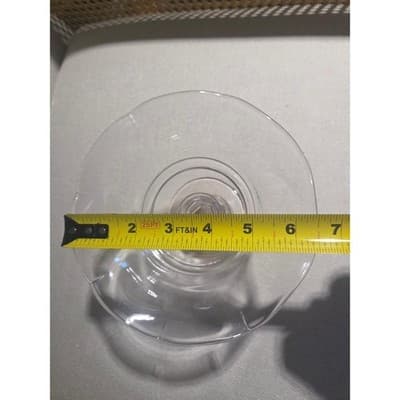 Vintage Clear Pressed Glass Footed Compote Bowl Ruffled Scalloped Edge Pedestal - Thumbnail 3