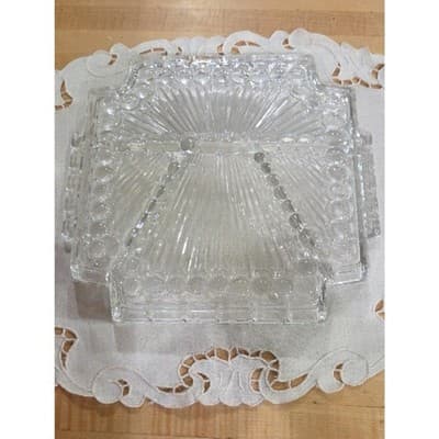 Clear Glass Serving Dish - Decorative Square Serveware - Thumbnail 2
