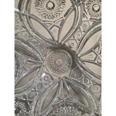 VTG Manganese Clear Glass Bowl Starburst UV Glow 365nm AS-IS Chipped/Read - Thumbnail 7