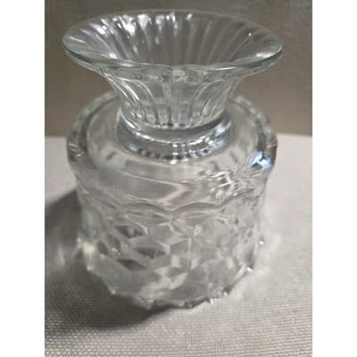 Vintage Fostoria glass Cubist Compote Footed Pedestal Bowl 6" x 5.5" - Thumbnail 4