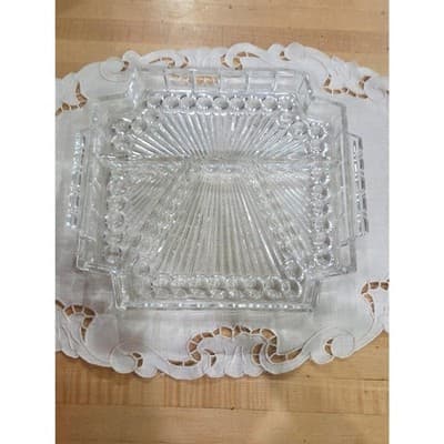 Clear Glass Serving Dish - Decorative Square Serveware
