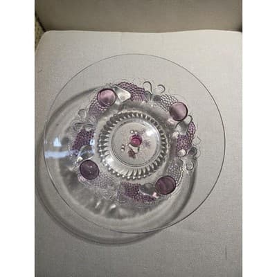 VTG Westmoreland Della Robbia Flashed Glass 12" Belled Bowl Fruit Centerpiece - Thumbnail 5