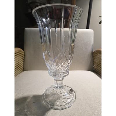The American Crystal Collection 12" Crystal Hurricane Candle Holder Vase