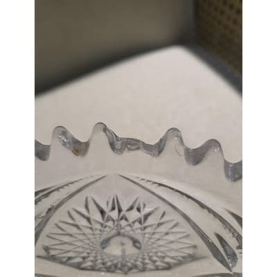 VTG Manganese Clear Glass Bowl Starburst UV Glow 365nm AS-IS Chipped/Read - Thumbnail 8