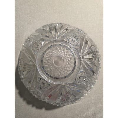 VTG Manganese Clear Glass Bowl Starburst UV Glow 365nm AS-IS Chipped/Read - Thumbnail 6
