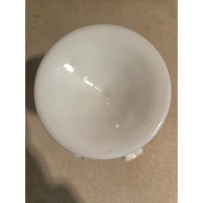 Vintage Fenton Hobnail Milk Glass Pedestal Compote Ruffled Crimped Edge Bowl - Thumbnail 5