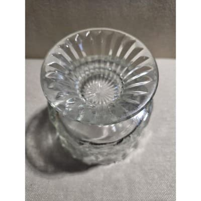 Vintage Fostoria glass Cubist Compote Footed Pedestal Bowl 6" x 5.5" - Thumbnail 5